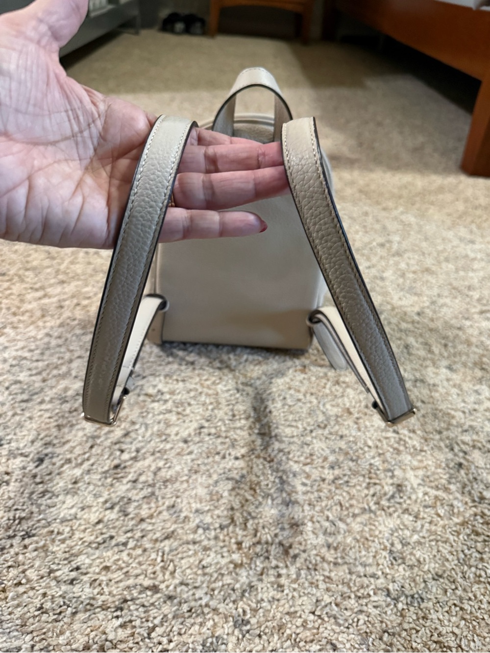 kate spade Pebbled Leather Mini Backpack — Light Cream - Picture 3 of 9